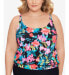 Фото #1 товара Swim Solutions 283994 Plus Size In Living Color Blouson Tankini Top, Size 20W