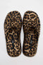 ANIMAL PRINT FLATFORM SANDALS