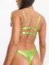 Фото #3 товара Reclaimed Vintage festival bralette bikini top in metallic green