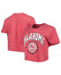 ფოტო #2 პროდუქტის Women's Crimson Oklahoma Sooners Edith Vintage-Like Burnout Crop T-shirt