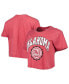 Women's Crimson Oklahoma Sooners Edith Vintage-Like Burnout Crop T-shirt