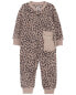 Toddler 1-Piece Cheetah Print Fleece Footless Pajamas 2T