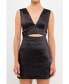 Фото #2 товара Women's Satin Cut-Out Mini Dress