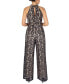 ფოტო #2 პროდუქტის Women's Lace Twist-Neck Wide-Leg Jumpsuit