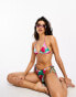 Фото #1 товара ASOS DESIGN mix and match tie back triangle bikini top in bold abstract print