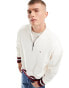 Фото #2 товара Tommy Hilfiger bold global stripe half zip sweatshirt in ancient white