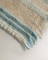 Striped linen bath towel