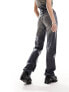 Фото #8 товара Weekday Arrow co-ord wax coated low waist regular fit straight leg jeans in washed blue