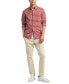 Фото #4 товара Men's Slim Fit Blur Check Long Sleeve Button-Down Oxford Shirt