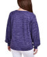 ფოტო #2 პროდუქტის Petite Long Sleeve Shoulder Cutout Tunic Top