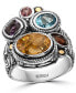 ფოტო #1 პროდუქტის EFFY® Multi-Gemstone Statement Ring (4-3/4 ct. t.w.) in Sterling Silver & 18k Gold