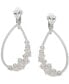 Фото #1 товара Silver-Tone Cubic Zirconia Open Tear-Shape Clip-On Drop Earrings