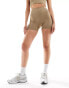 ASOS 4505 active rib legging shorts in beige