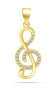 Фото #1 товара Charming gold-plated pendant with zircons Treble clef PT65Y