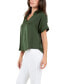 Women's Solid Textured Satin-like Top with Collar