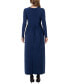 Фото #2 товара Women's Long Sleeve V-neck Side Slit Maxi Dress