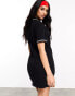 ASOS DESIGN Weekend Collective polo shirt dress with tipping in black