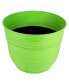Glazed Brushed Happy Large Plastic Planter Bright Green 15 Inches