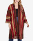 ფოტო #1 პროდუქტის Plus Size Open Front Multi Stripe Cardigan Duster with Fringe