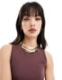 ASOS DESIGN torque choker with double row design in gold tone