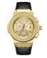 ფოტო #2 პროდუქტის Men's Saxon Diamond (1/6 ct.t.w.) 18k Gold Plated Stainless Steel Watch