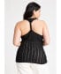 Фото #2 товара Plus Size Crochet Twist Back Racer Top