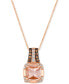 Фото #1 товара Le Vian peach Morganite (1-1/4 ct. t.w.) & Diamond (1/4 ct. t.w.) Pendant Necklace in 14k Rose Gold