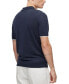 Фото #2 товара Men's Linen-Blend Polo Sweater with Zip Placket