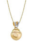 ფოტო #2 პროდუქტის Baroque Cultured Golden South Sea Pearl (11mm) & Diamond Accent 18" Pendant Necklace in 14k Gold