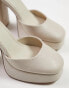 Фото #4 товара Topshop Daphne round toe heeled shoe in off white