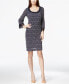 Alfani women's Metallic Crochet Trim Lace Dress Navy XL