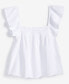 Фото #5 товара Women's Cotton Gauze Flutter-Sleeve Top, Created for Macy's