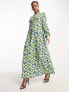 Фото #1 товара Vero Moda Aware keyhole maxi dress in green floral print