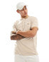 Polo Ralph Lauren icon logo strip pima cotton polo classic oversized fit in camel/white