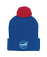 Фото #2 товара Men's Royal Navy Midshipmen 2022 Special Games NASA Cuffed Knit Hat with Pom