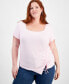 ფოტო #1 პროდუქტის Trendy Plus Size Asymmetric Ruched T-Shirt