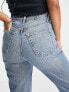 Topshop Petite Kort jeans in mid blue