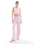 Фото #1 товара ONLY high waisted wide leg tailored trouser co-ord in light pink