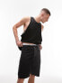 Topman drape vest in black