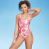 Фото #1 товара Women's Plunge Side-Tie One Piece Swimsuit - Shade & Shore Multi Floral Print L