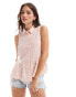 ASOS DESIGN sleeveless peplum shirt in pink Розовый, 32 - фото #1