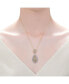 ფოტო #3 პროდუქტის White Gold and 14K Gold Plated Cubic Zirconia Paved Teardrop Pendant Necklace