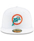Фото #4 товара Men's White Miami Dolphins Historic Omaha 59FIFTY Fitted Hat