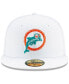 Men's White Miami Dolphins Historic Omaha 59FIFTY Fitted Hat