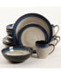 Couture Bands 16-piece Dinnerware Set Blue, Service for 4