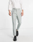 ASOS DESIGN tapered smart trousers in sage prep pin stripe