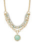 Фото #2 товара Style & Co gold-Tone Multi-Row Pendant Necklace, 17" + 3" extender, Created for Macy's