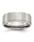 Фото #1 товара Stainless Steel Polished Brushed Center 8mm Edge Band Ring