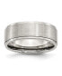 ფოტო #1 პროდუქტის Stainless Steel Polished Brushed Center 8mm Edge Band Ring