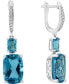 ფოტო #1 პროდუქტის Swiss Blue Topaz (11-1/10 ct. t.w.) & Diamond (1/20 ct. t.w.) in 14k White Gold